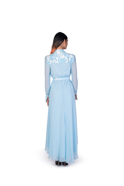 Sky Blue wallpaper handpainted Shirt Dress